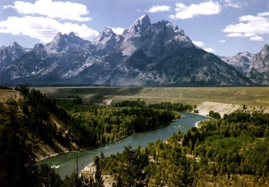 Snake River with the Grand Tetons in the background,  Jackson Hole, Wyoming.