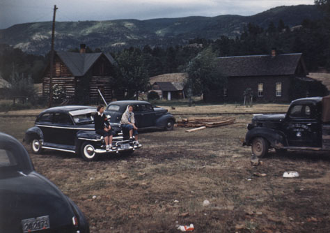 parking lot, Chama, New Mexico 1952