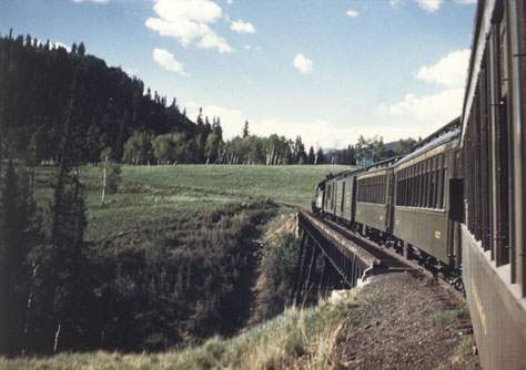 view from the train approaching Chama, New Mexico 1952