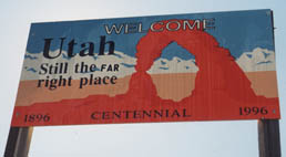 Welcome to Utah sign