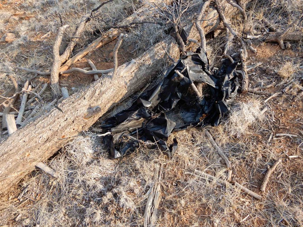 Devils Canyon slash piles and plastic....