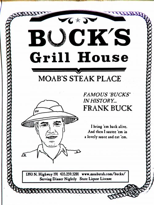 Ad Buck's Grill House