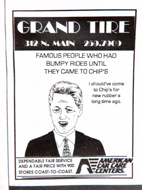 Grand Tire Ad featuring Bill Clinton