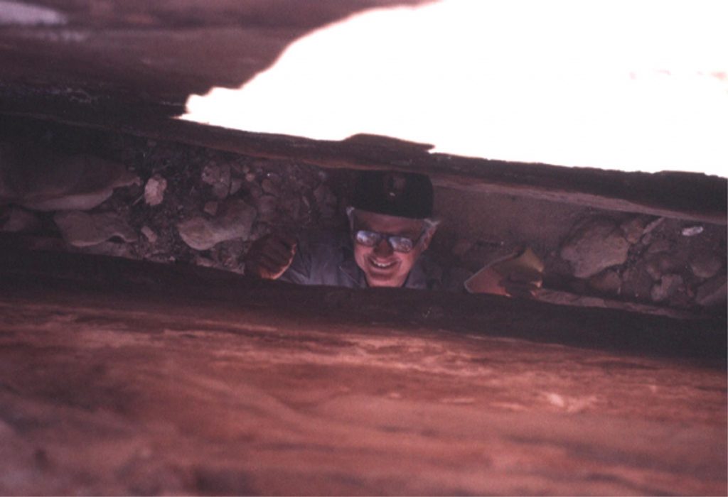 The indefatigable Ed McCarrick, clearing rubble from a possible new arch.