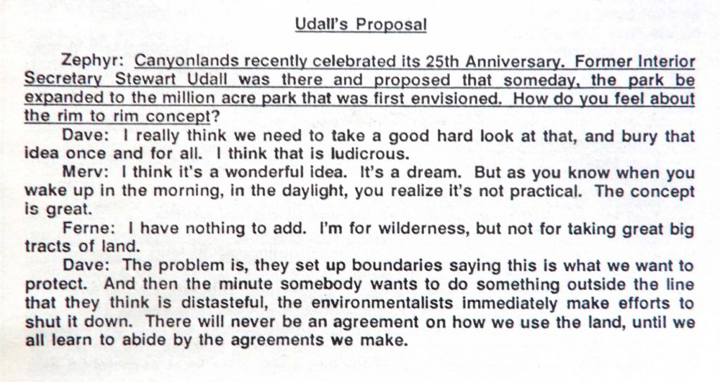 Secretary Udall's Proposal