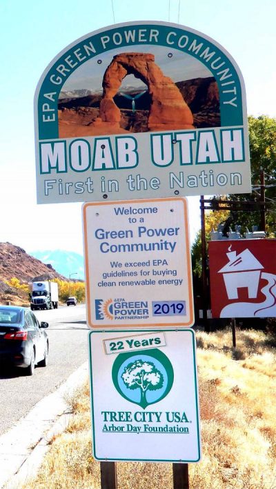 Moab Green Community Sign