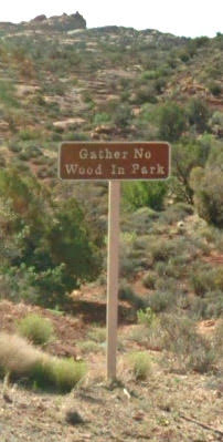 gather no wood in the park sign