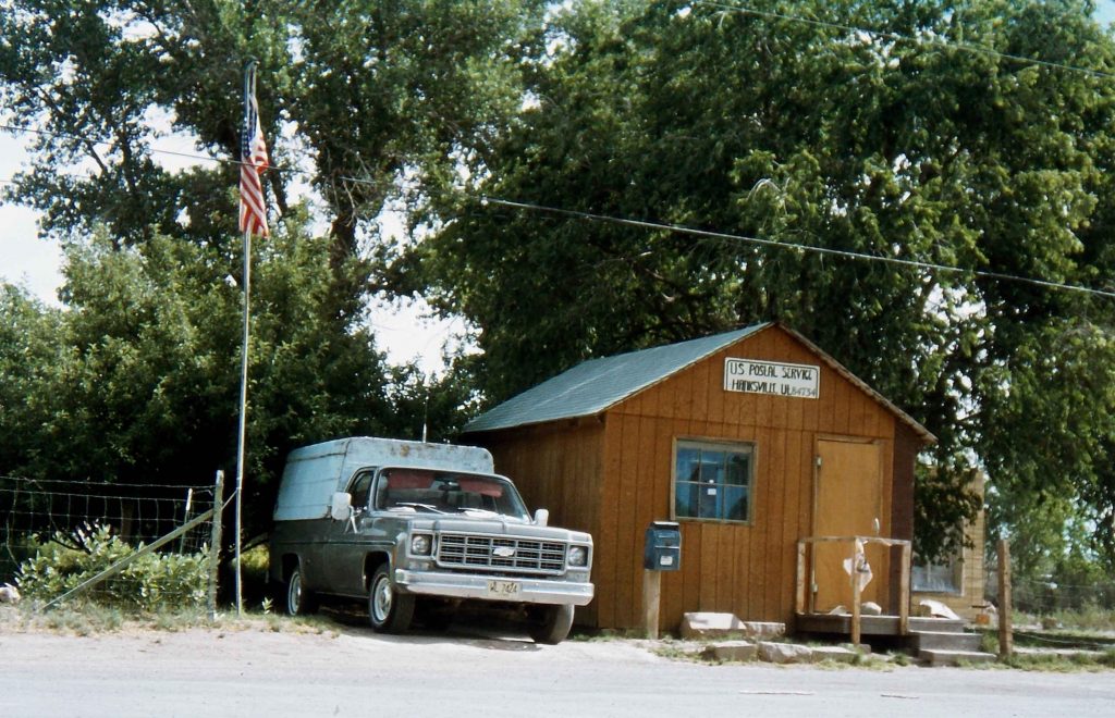 Hanksville post office. 1978. Photo by Jim Stiles