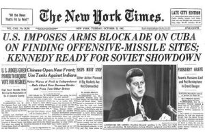 Cuban Missile Crisis headline. NY Times. October 23, 1962