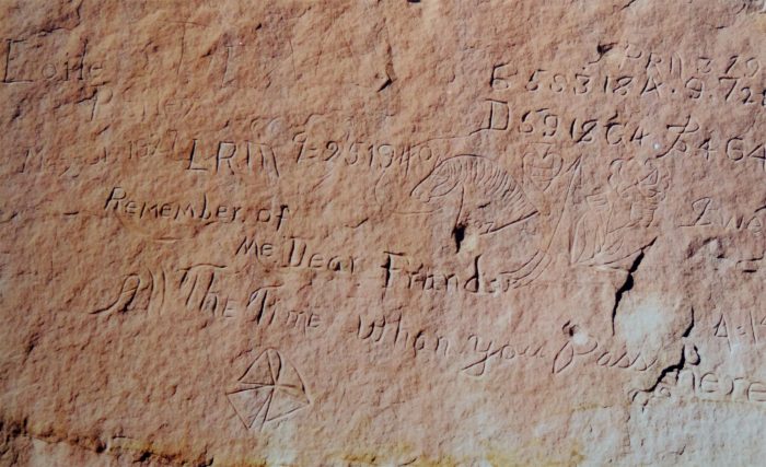 Basque inscription near Moab Utah. Remember Me. Photo by Jim Stiles