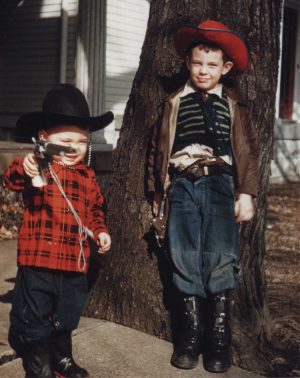 young Jim Stiles as a cowboy