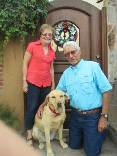 Janet, Gene and their yellow lab