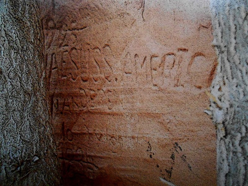 King World Inscription Near Hole N The Rock, discovered by Jim Stiles