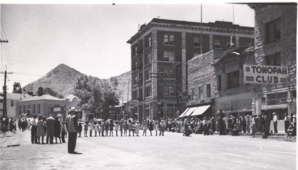 Downtown Tonopah, Nevada. Photo by Herb Ringer. 1940s