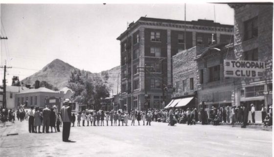 Downtown Tonopah, Nevada. Photo by Herb Ringer. 1940s