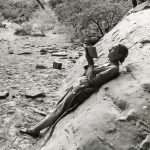 Georgia O’Keeffe sketching in Glen Canyon, 1961. (photo by Todd Webb; courtesy of the Georgia O’Keeffe Museum)