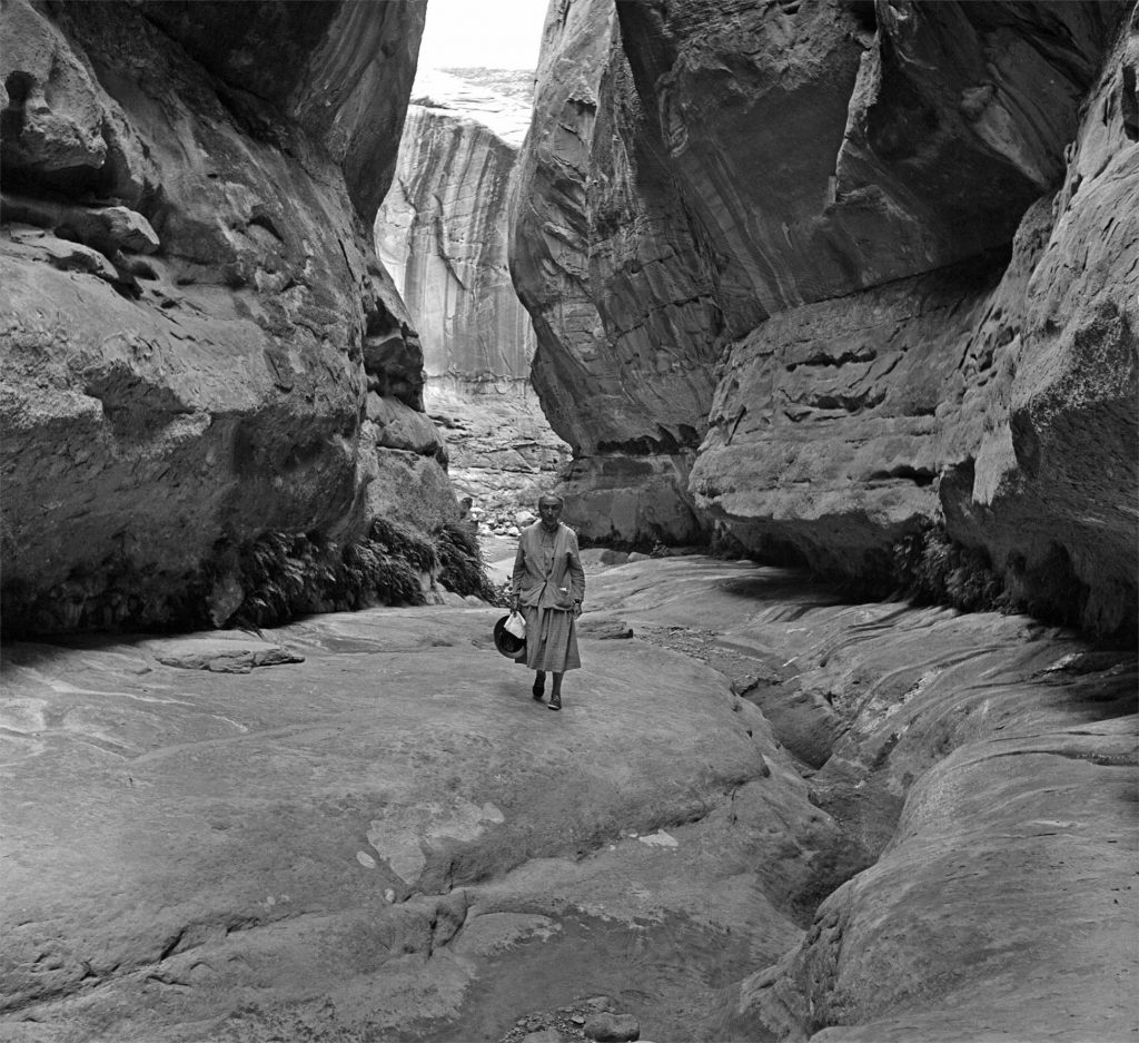  Georgia in Forbidding Canyon. (courtesy of the Todd Webb Archives, Portland, Maine USA)  