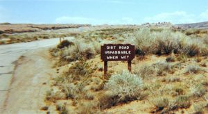 one of the old signs at Arches