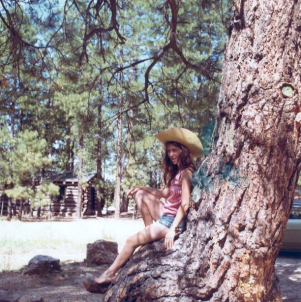 Author takes a break in her Ponderosa at North Rim, Grand Canyon, 1972. (c) Edward Abbey. All Rights Reserved.
