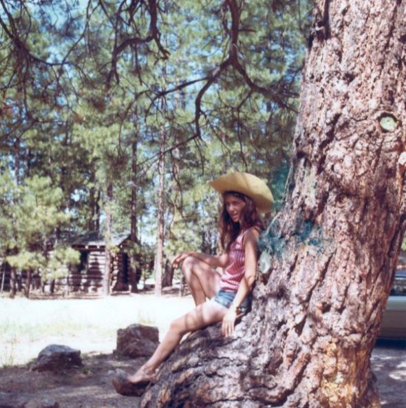 Author takes a break in her Ponderosa at North Rim, Grand Canyon, 1972. (c) Edward Abbey. All Rights Reserved. 