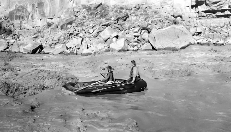 Dick Griffith & Jon Lindbergh in Dark Canyon Rapid 1949