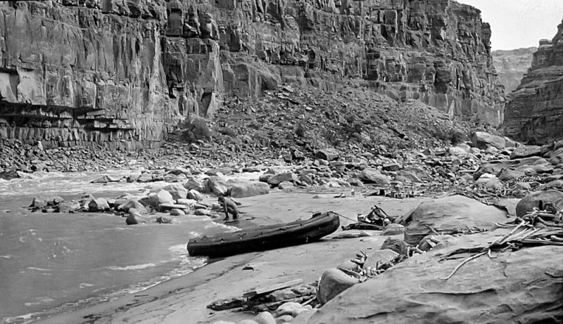 1949 Camp at the base of Dark Canyon Rapid