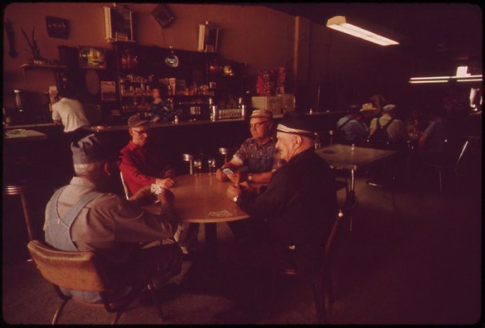 At the "Pastime Bar" in Geneva, Nebraska. May 1973. Photo by Charles ORear