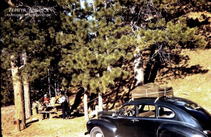 Herb's '41 Lincoln Zephyr at Hope Valley, late 1945. Photo by Herb Ringer