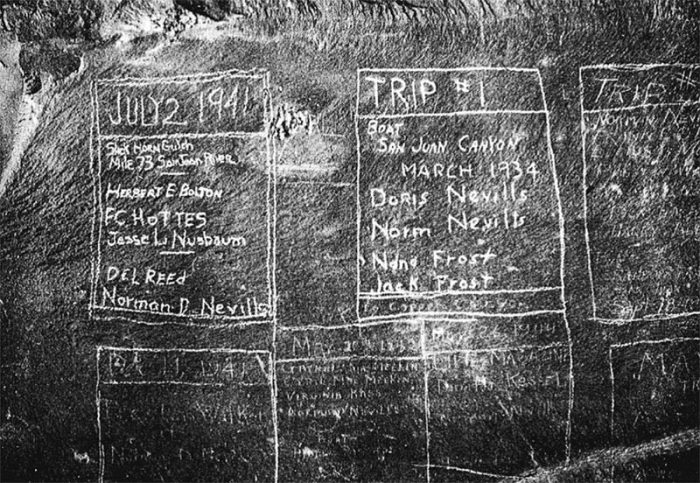 Inscriptions at Slickhorn Gulch