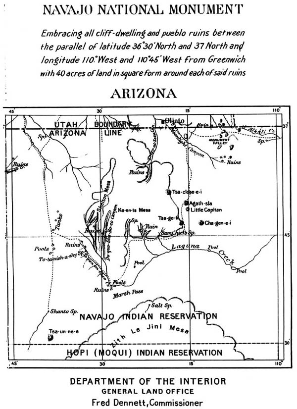 The 1909 boundaries of Navajo National Monument were vague, consisting of “all cliff-dwelling and pueblo ruins” within a large geographic area