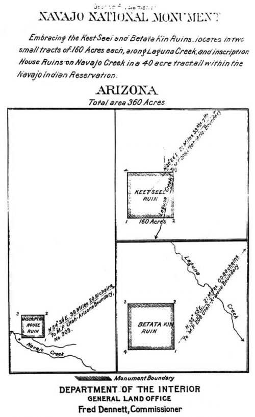  In 1912, President Taft redefined the monument boundaries to encompass only the three most significant cliff dwellings