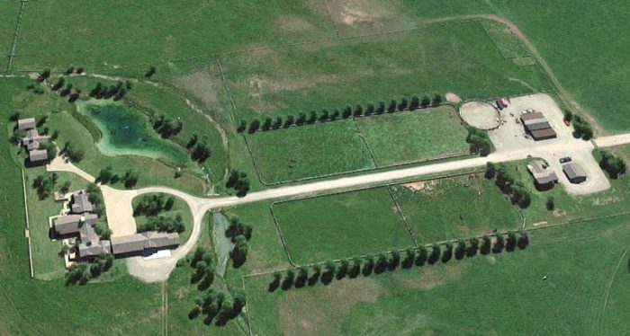 Google Aerial of a trophy home in Jackson, Wyoming. 