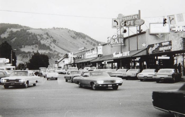 Downtown Jackson, Wyoming. 1970. Photo by Jim Stiles