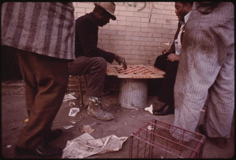 Playing Checkers. Chicago. 1973. Photo by John H White. From the National Archives