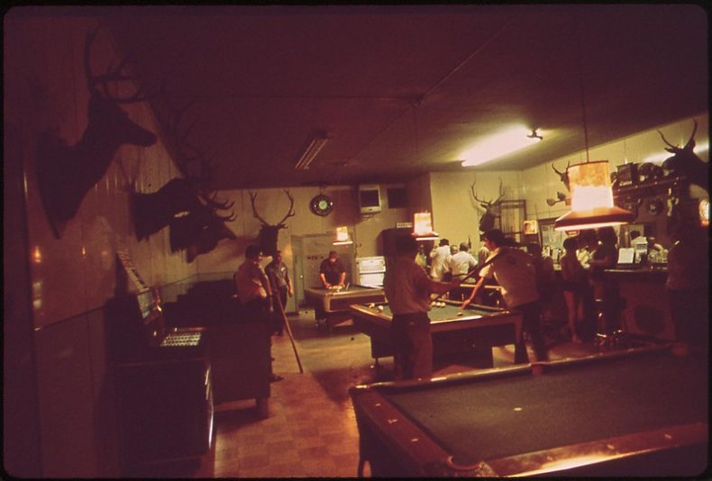 Pool Hall in Louisville, Kentucky. 1972. Photo by William Strode. From the National Archives