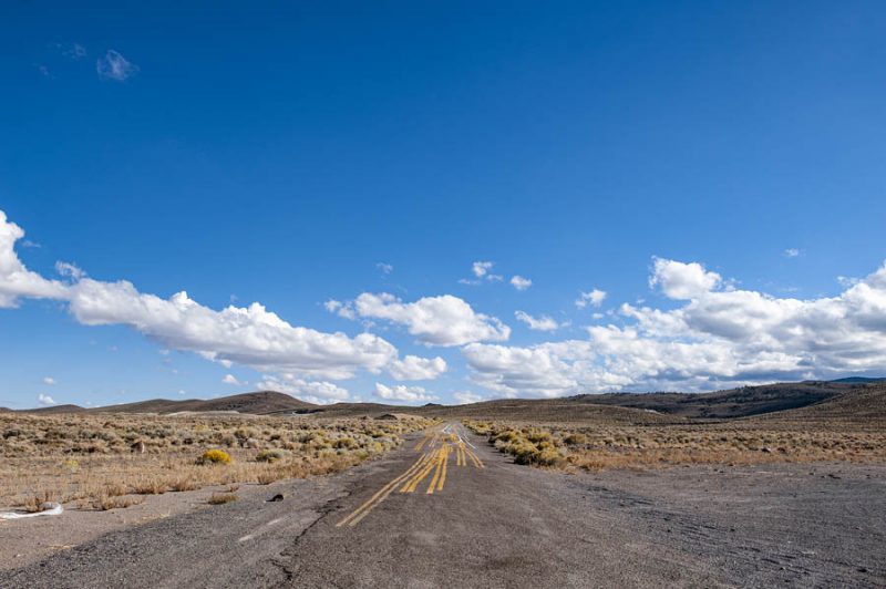 Near Coaldale, Nevada - road line painting practice. Photo by Paul Vlachos