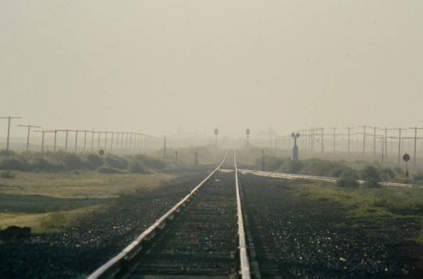 Rail line along US 40. August, 1975. Photo by Jim Stiles
