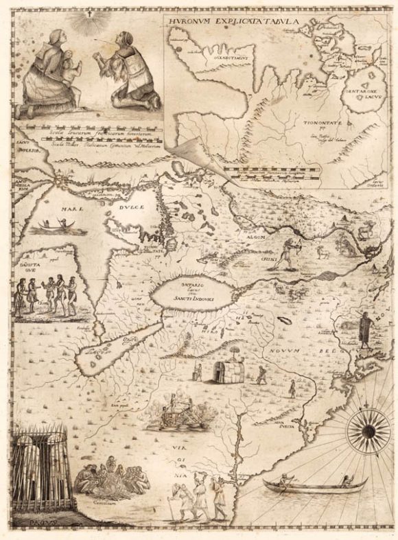 Father Bressani's 1657 map. Available in detail on the Library of Congress website.