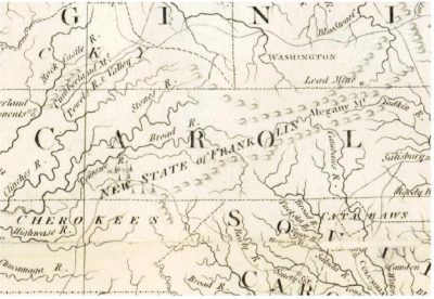 The "New State of Franklin" appears on this 1792 English Map.
