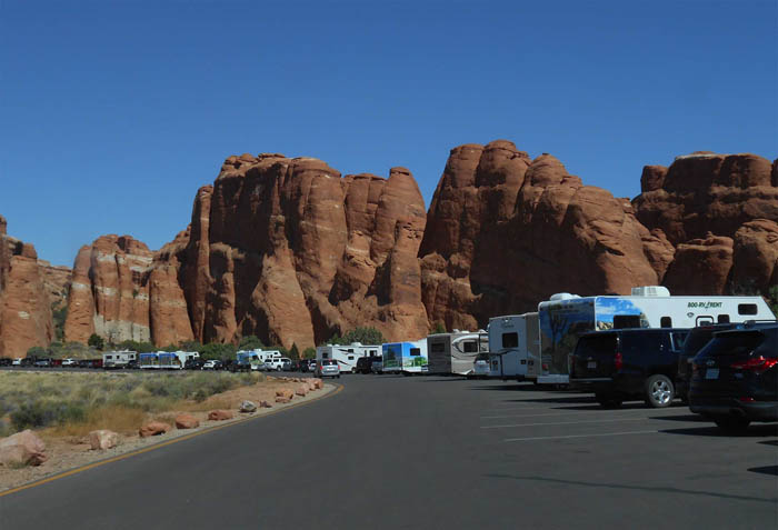 The Devils Garden Parking Lot at Arches National Park. Photo by Jim Stiles