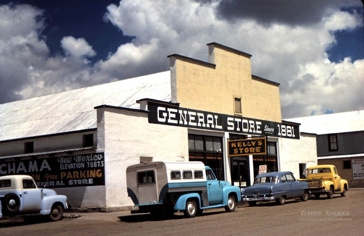 Downtown Chama, New Mexico. Late 50's. Photo by Herb Ringer