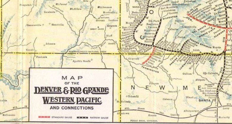 Map of the Denver & Rio Grande Lines in 1930. c/o Wikimedia Commons