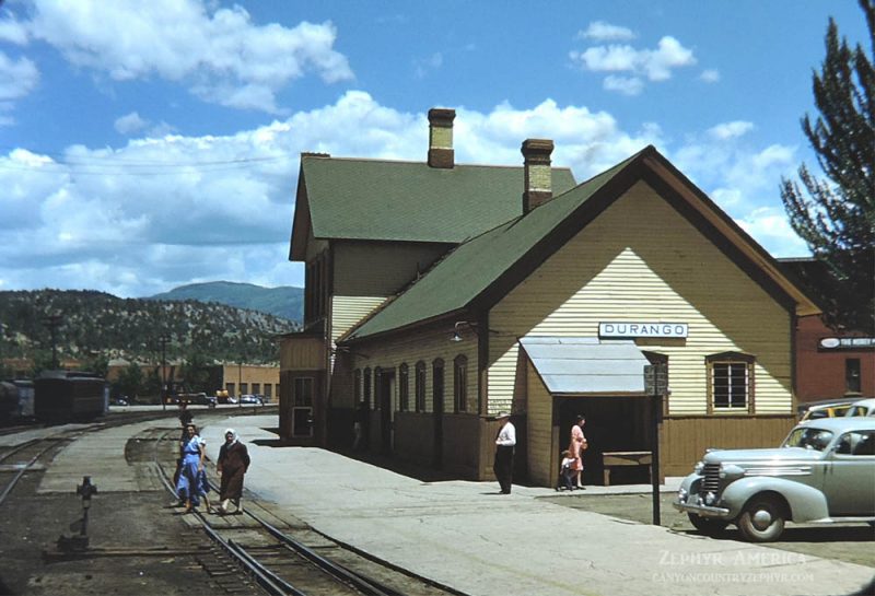 The Durango Railroad Depot. 1948. Photo by Herb Ringer