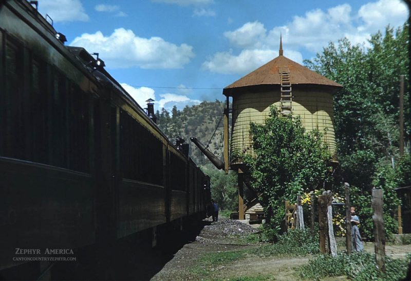 Roses along the Water Tower and Section House at Gato. 1948. Photo by Herb Ringer