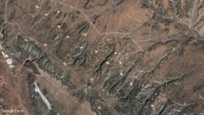 Productivist Landscape, Lisbon Valley Oil Field. Photo credit: Google Earth.