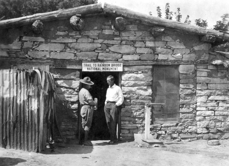James Swinnerton on the left with Clyde Colville, partner of John Wetherill, at their Kayenta, Arizona, Wetherill & Colville Trading Post