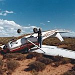 A print from Tom Arnold of his Sept. 4, 1985 emergency landing about five miles north of the Hans Flat Ranger Station near the Maze. The engine failed while Tom was on his way to pick up some river trip passenger.