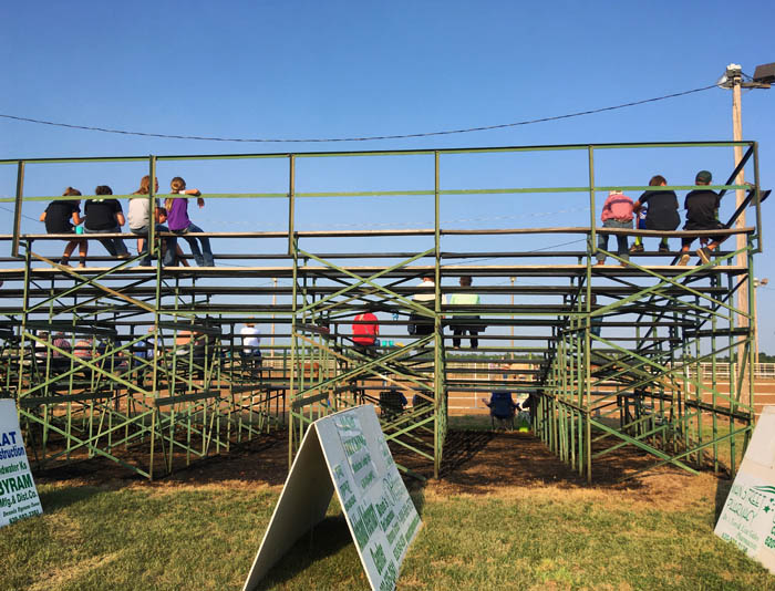 The bleachers at the local rodeo grounds between events. Photo by Tonya Stiles