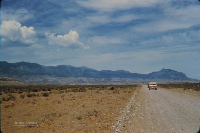 Approaching the Henry Mountains. June 1959. Photo by Charles Kreischer