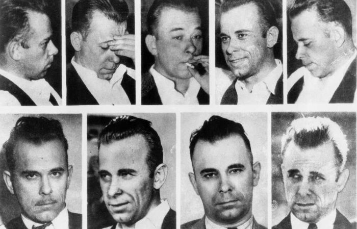 John Dillinger, who reputedly had plastic surgery to alter his appearance while on the run from police. 